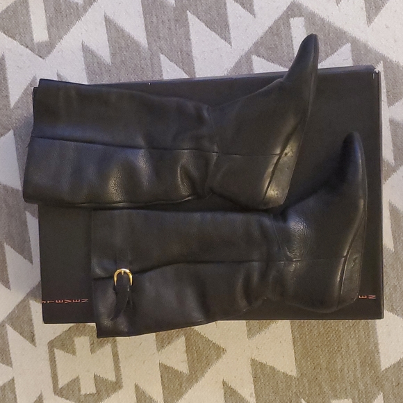 Steve Madden INTYCE BLACK LEATHER BOOTS 8.5 - Picture 6 of 10